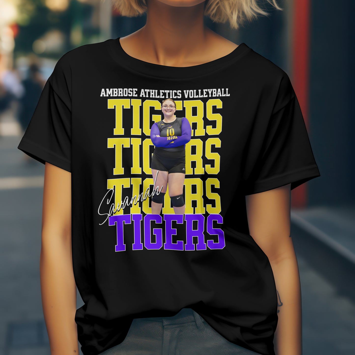 Ambrose Athletics Volleyball "SAVANNAH" Fundraiser T-Shirt β Custom Athlete Edition | Unisex T-Shirt