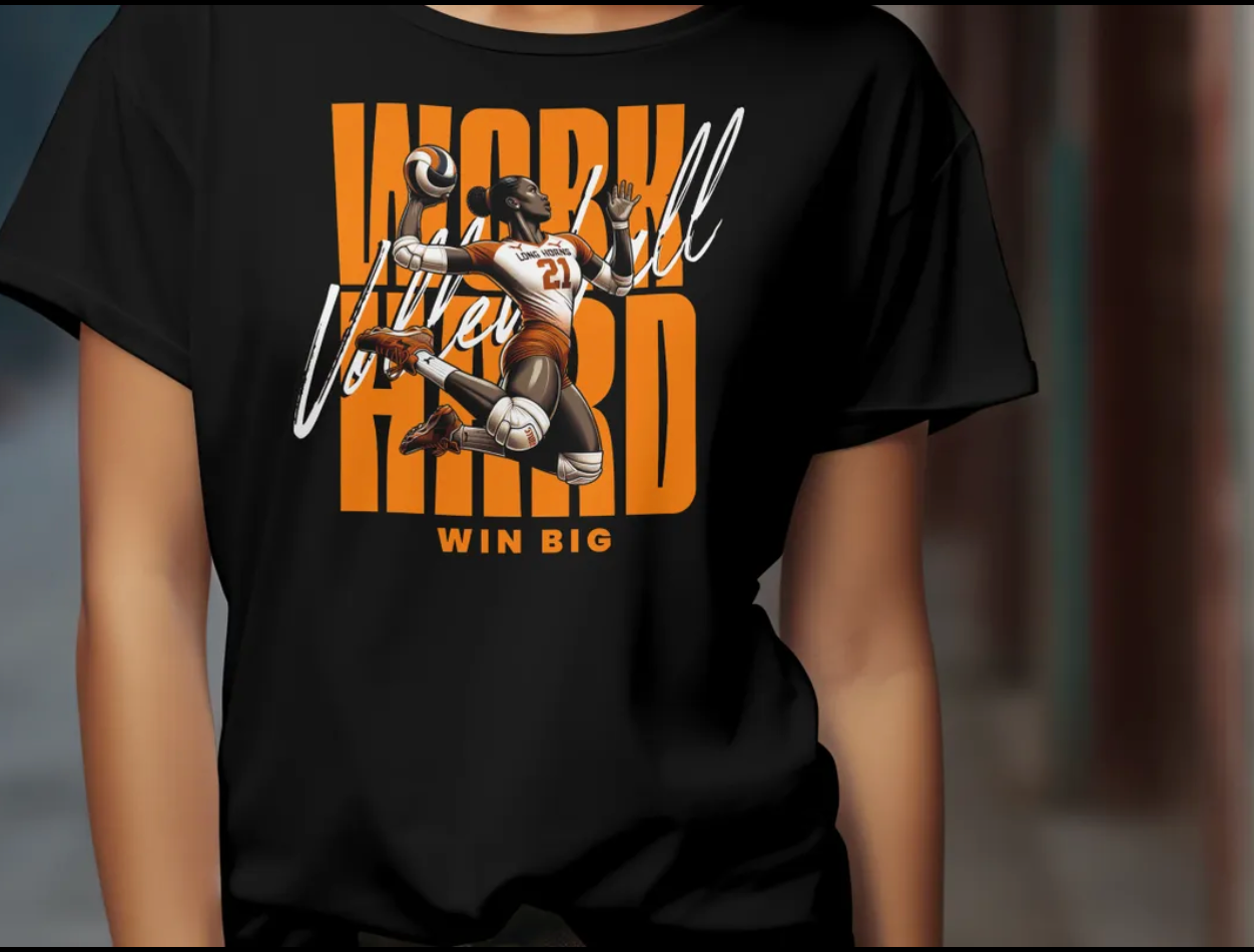The TEXAS Work Hard Volleyball Unisex Fine Jersey Tee