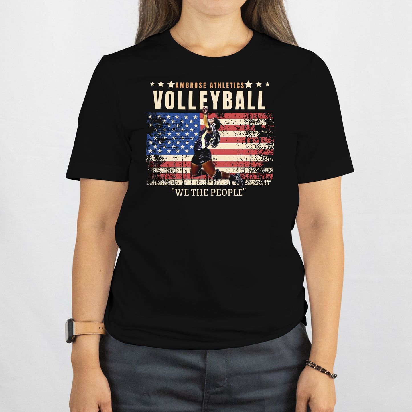 Ambrose Athletics Volleyball “We Are The People” USA Unisex T-Shirt