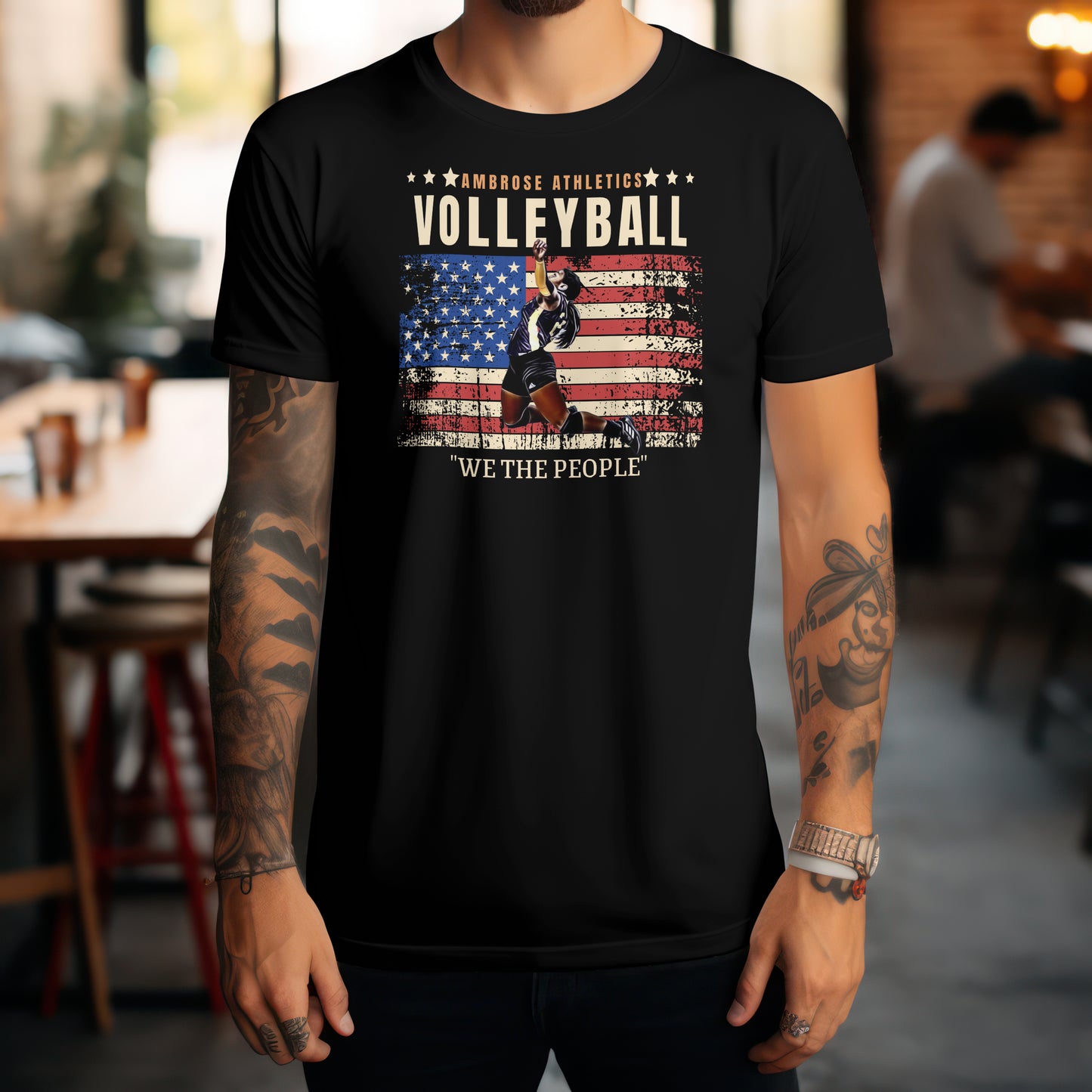 Ambrose Athletics Volleyball “We Are The People” USA Unisex T-Shirt