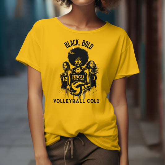 BLACK BOLD VOLLEYBALL COLD HBCU