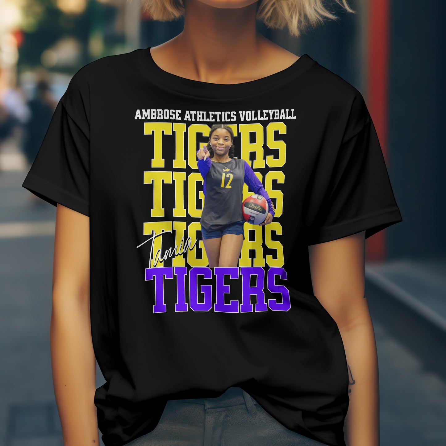 Ambrose Athletics Volleyball "TAMIA" Fundraiser T-Shirt – Custom Athlete Edition | Unisex T-Shirt